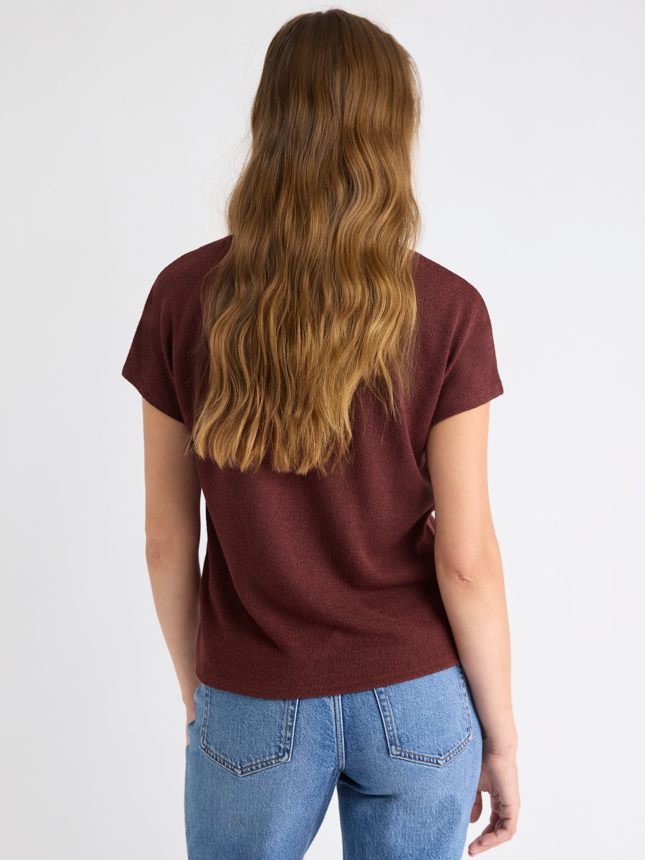RW&CO Crew-Neck Extended-Sleeve Bouclé Top