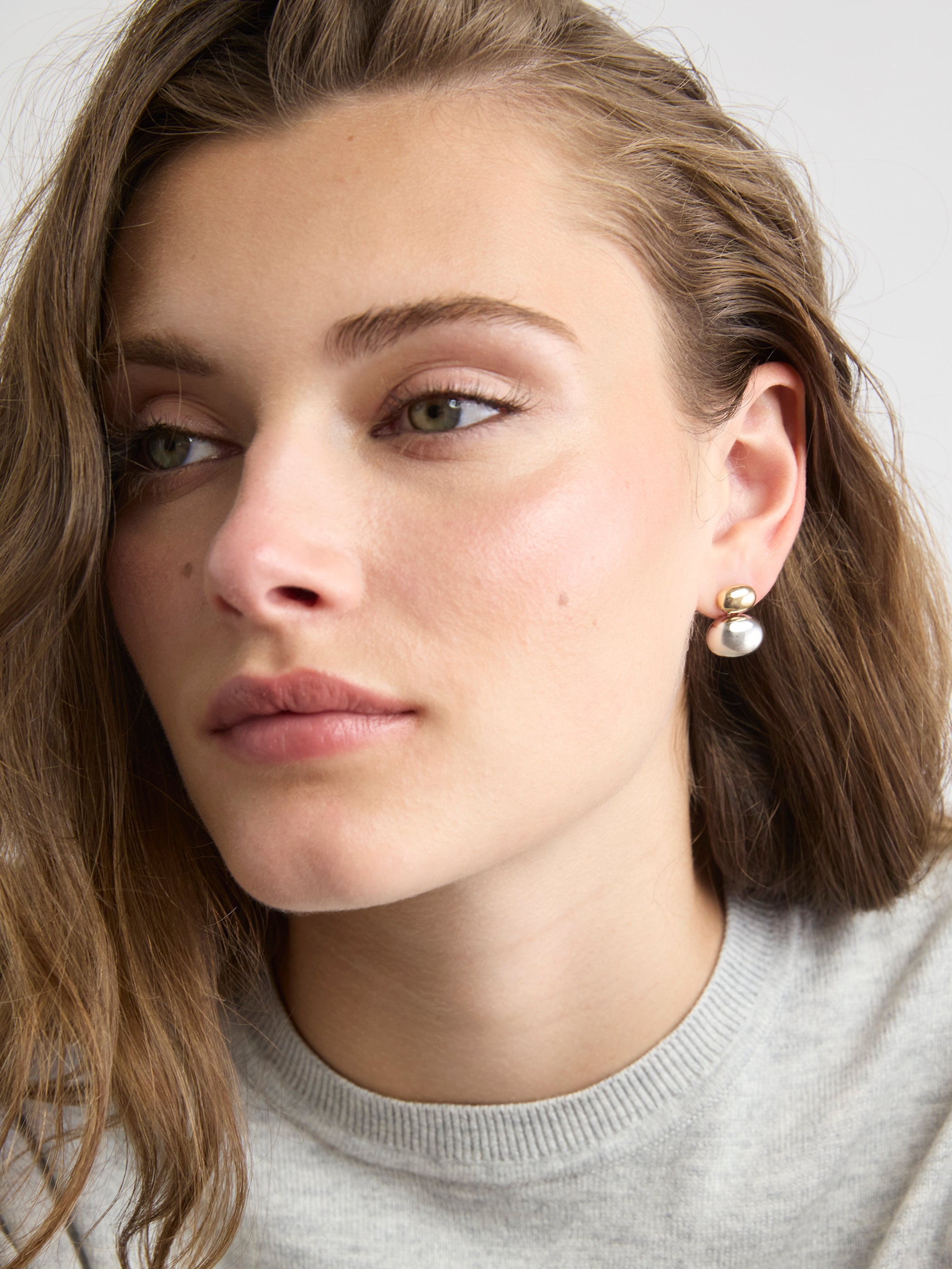RW&CO Two-Tone Dome Pendant Earrings