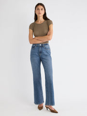 RW&CO Wool-Blend Crew-Neck Short-Sleeve Top
