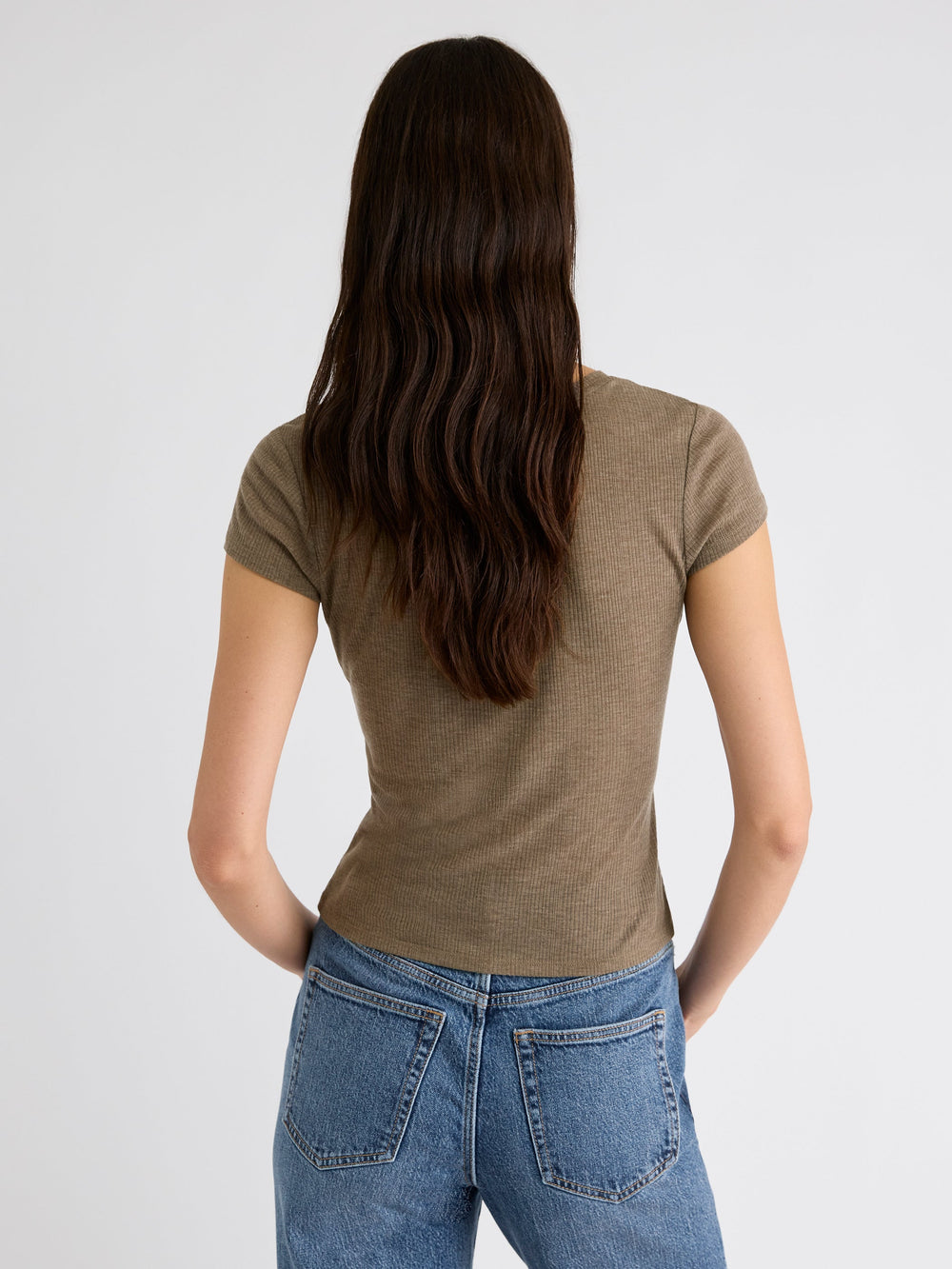 RW&CO Wool-Blend Crew-Neck Short-Sleeve Top