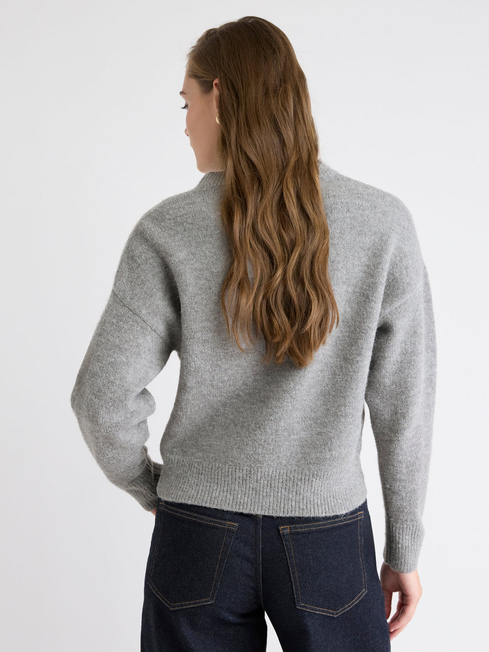 RW&CO Long-Sleeve Crew-Neck Sweater with Flower Appliqués