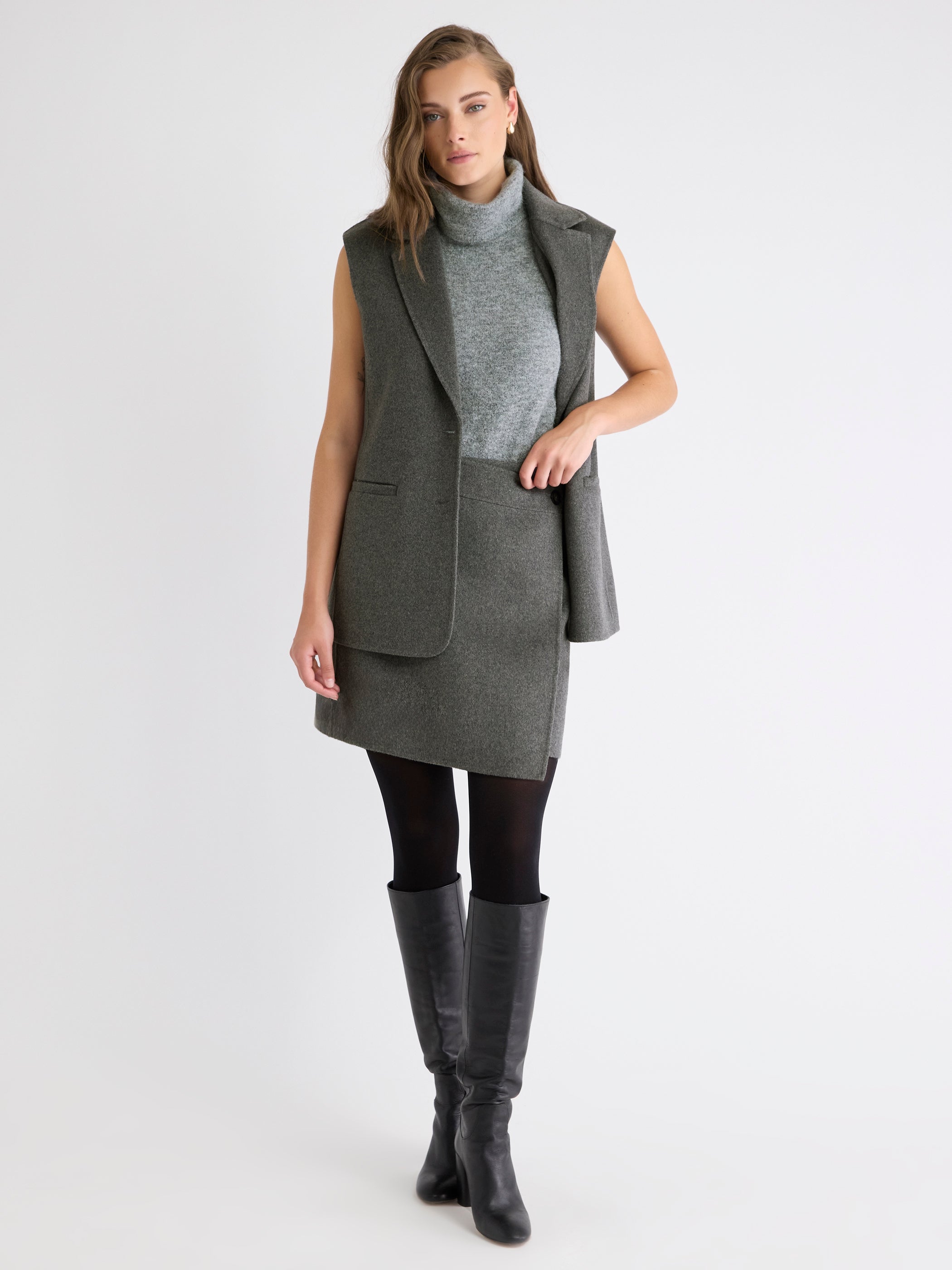 RW&CO Melton Wrap Mini Skirt