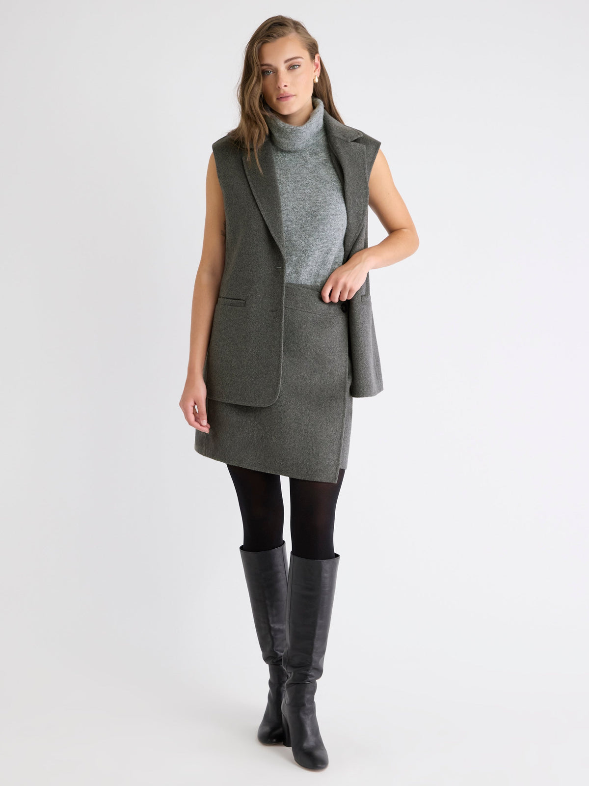 RW&CO Melton Wrap Mini Skirt