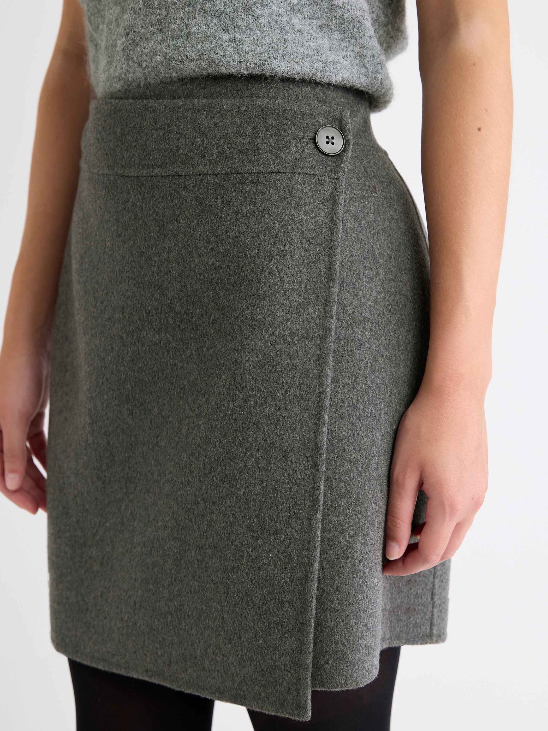 RW&CO Melton Wrap Mini Skirt