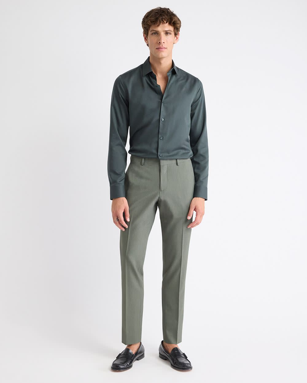 RW&CO Slim-Fit Solid Cotton Modal Dress Shirt