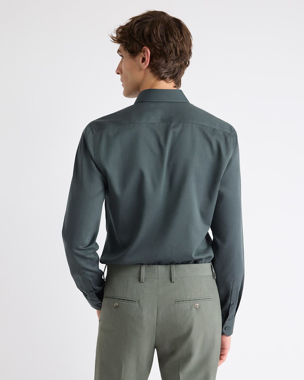 RW&CO Slim-Fit Solid Cotton Modal Dress Shirt