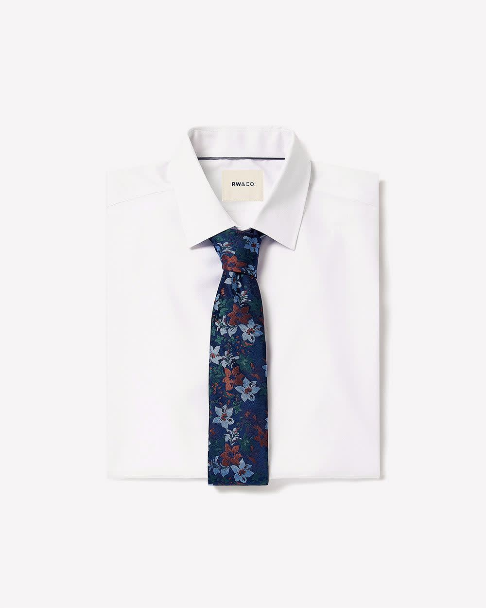 RW&CO Slim-Fit Solid Cotton Modal Dress Shirt
