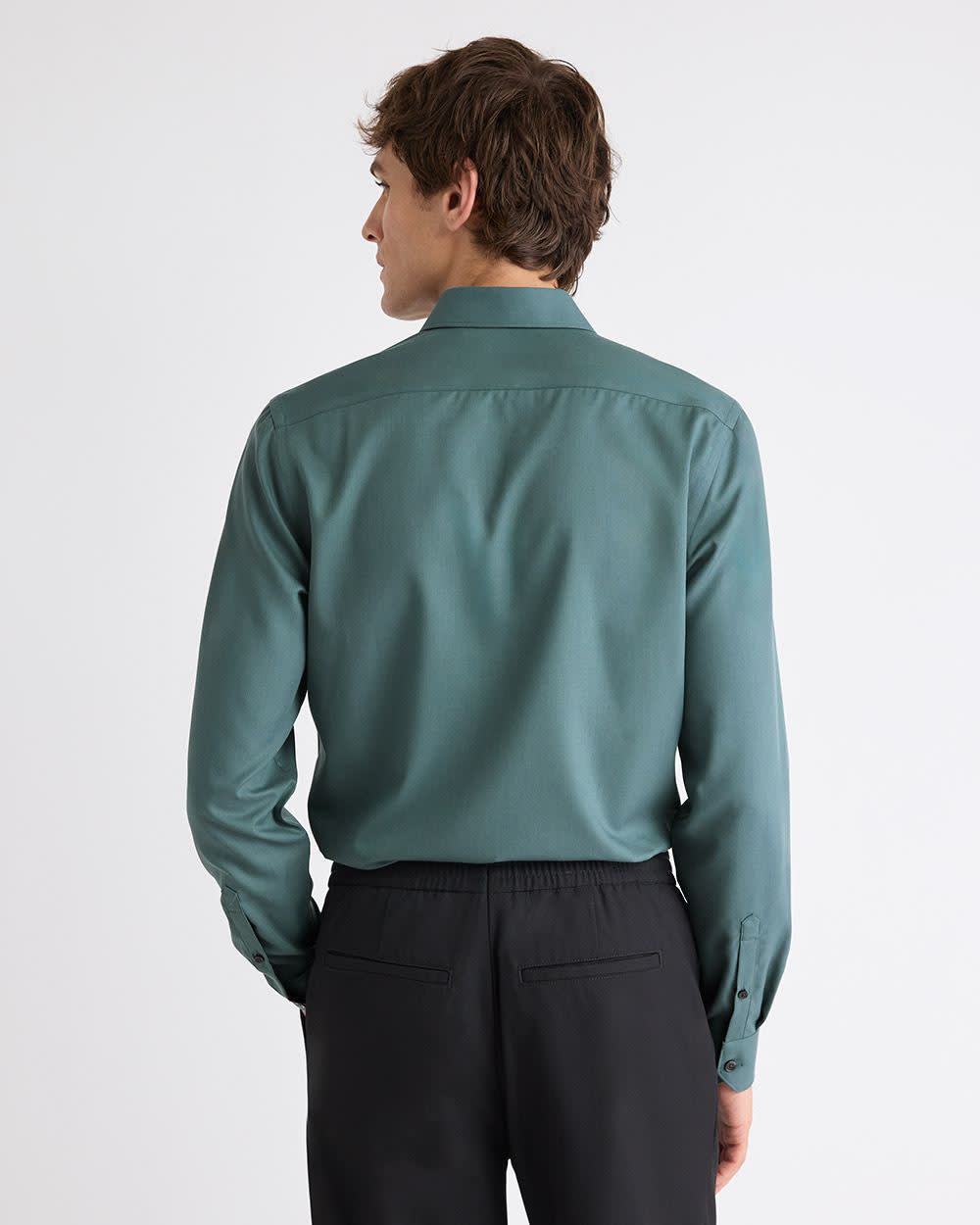 RW&CO Slim-Fit Solid Cotton Modal Dress Shirt