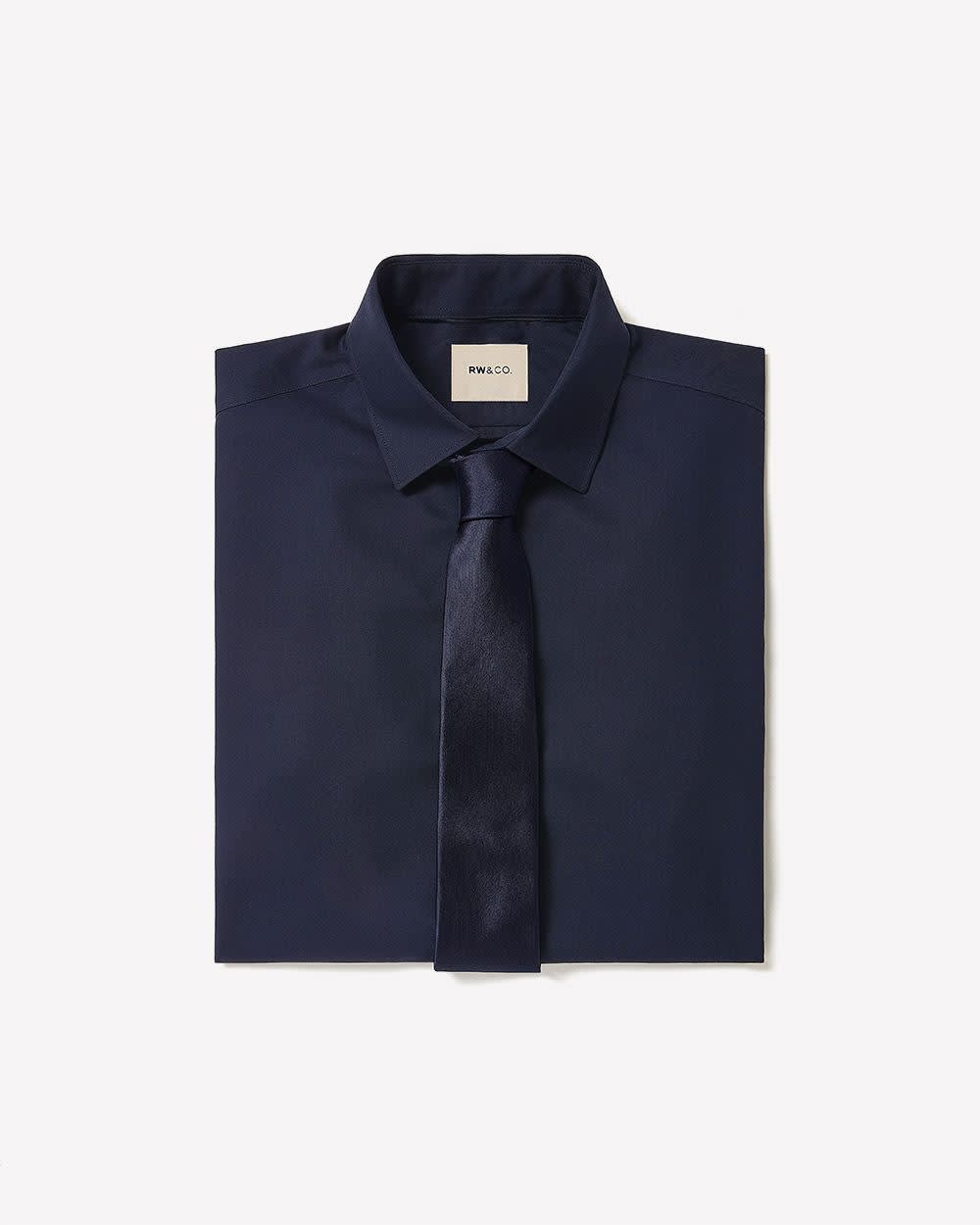 RW&CO Slim-Fit Solid Cotton Modal Dress Shirt