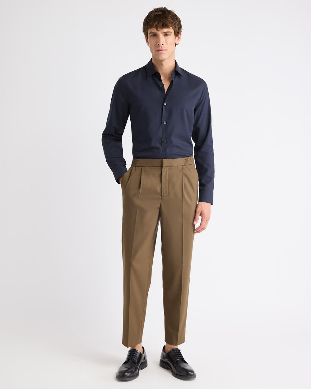 RW&CO Slim-Fit Solid Cotton Modal Dress Shirt