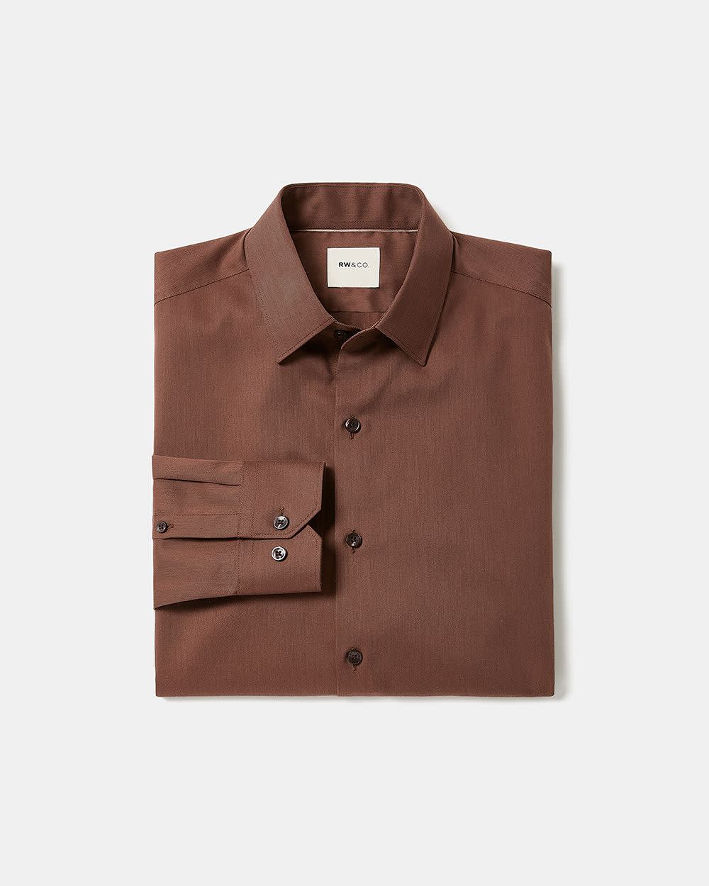 RW&CO Slim-Fit Solid Cotton Modal Dress Shirt
