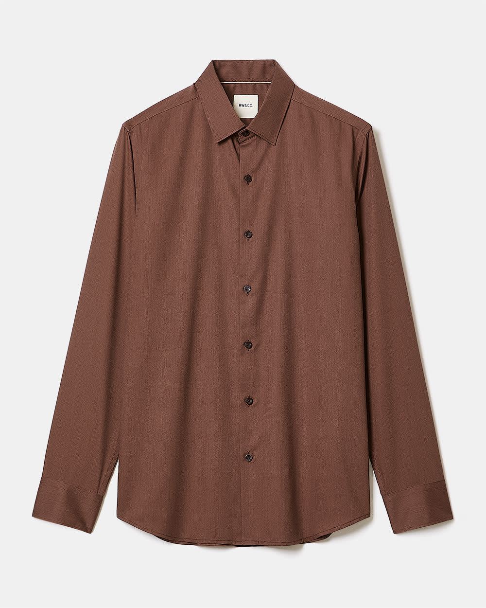 RW&CO Slim-Fit Solid Cotton Modal Dress Shirt