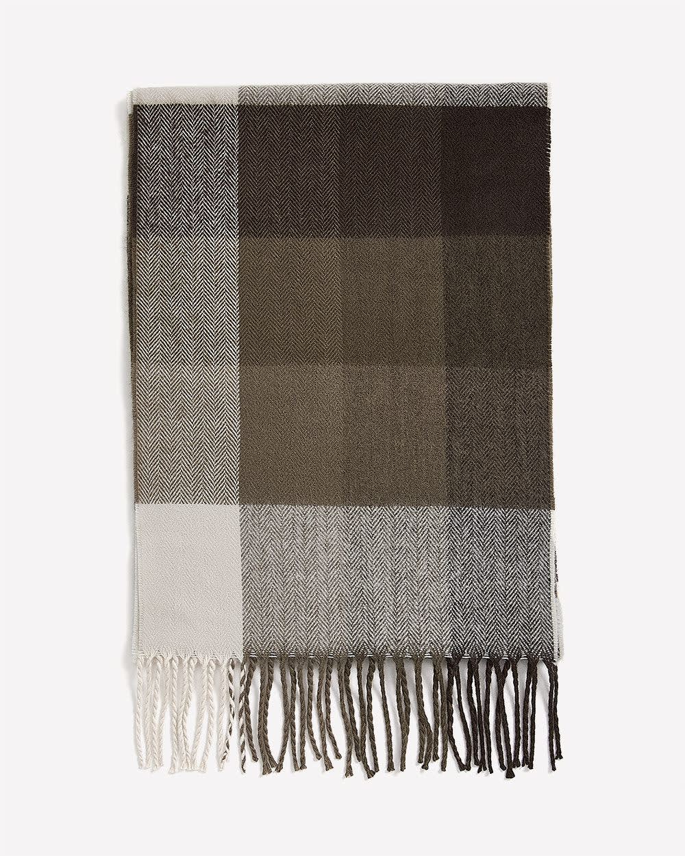RW&CO Plaid Scarf with Fringes