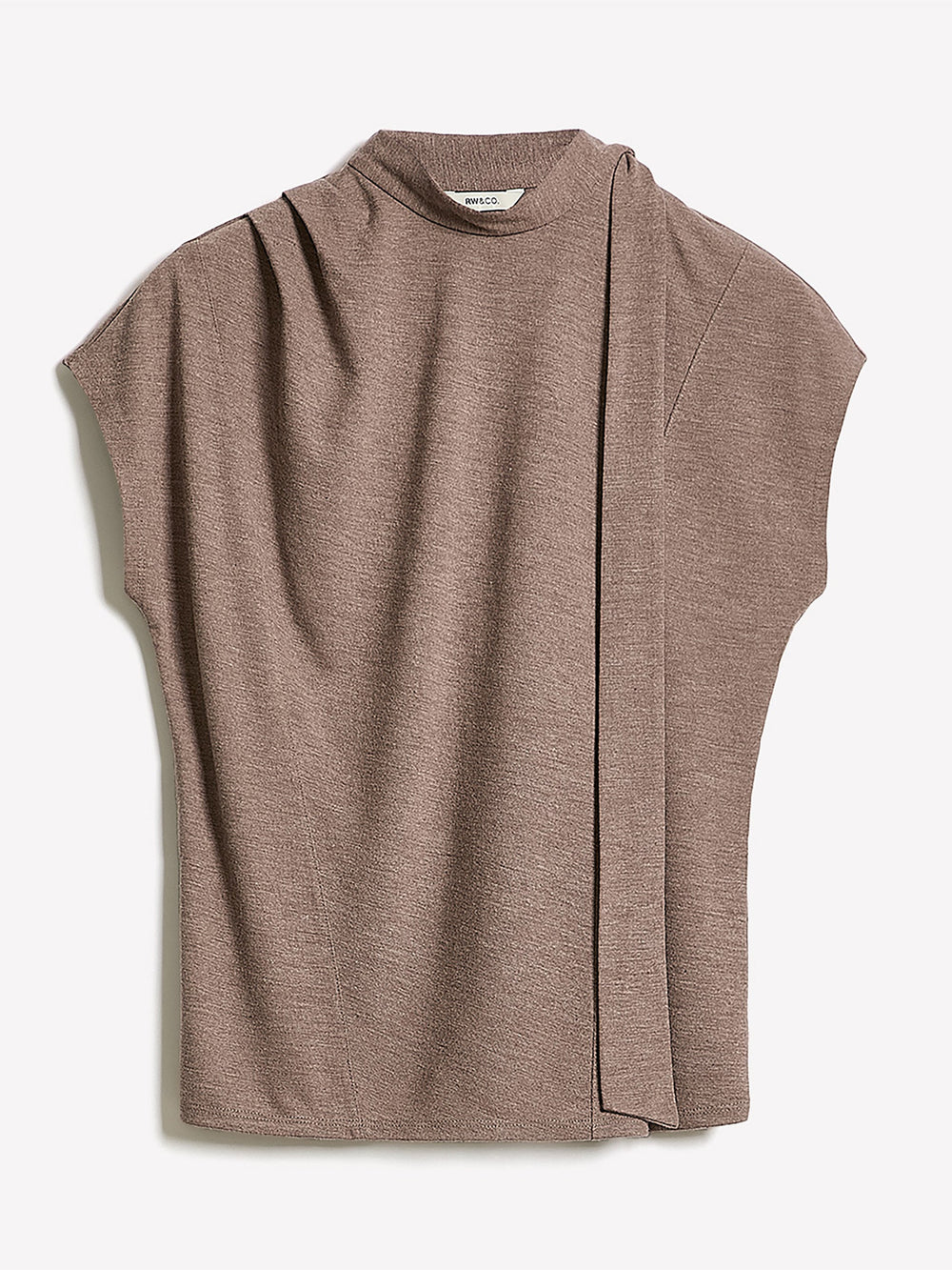 RW&CO Extended-Sleeve Mock-Neck Top with Tie