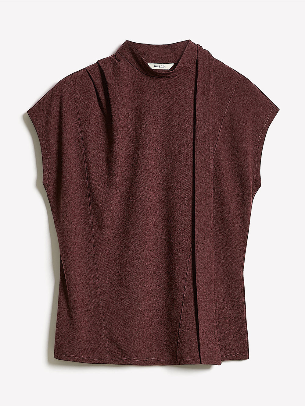 RW&CO Extended-Sleeve Mock-Neck Top with Tie