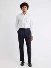 RW&CO White Tailored-Fit Dress Shirt with Geo Pattern