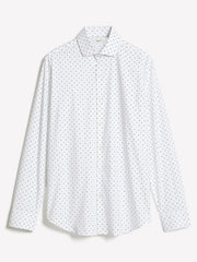 RW&CO White Tailored-Fit Dress Shirt with Geo Pattern