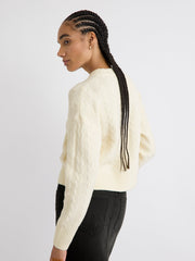 RW&CO Long-Sleeve Crew-Neck Sweater with Cable Stitches