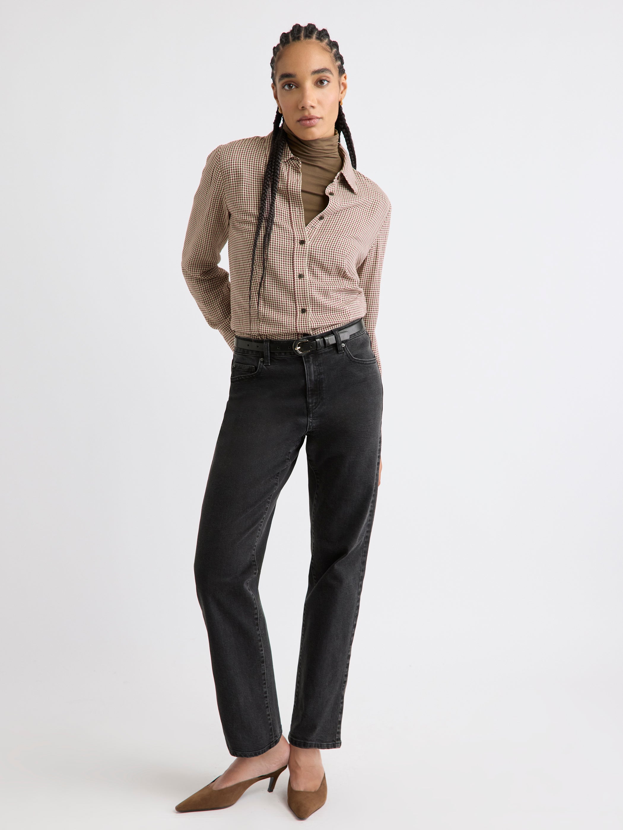 RW&CO Fitted Long-Sleeve Mock-Neck Tee