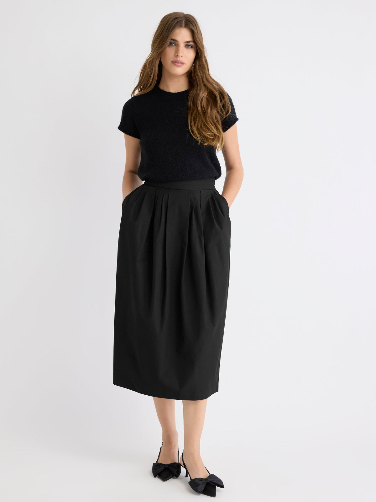 RW&CO High-Rise Straight Midi Skirt