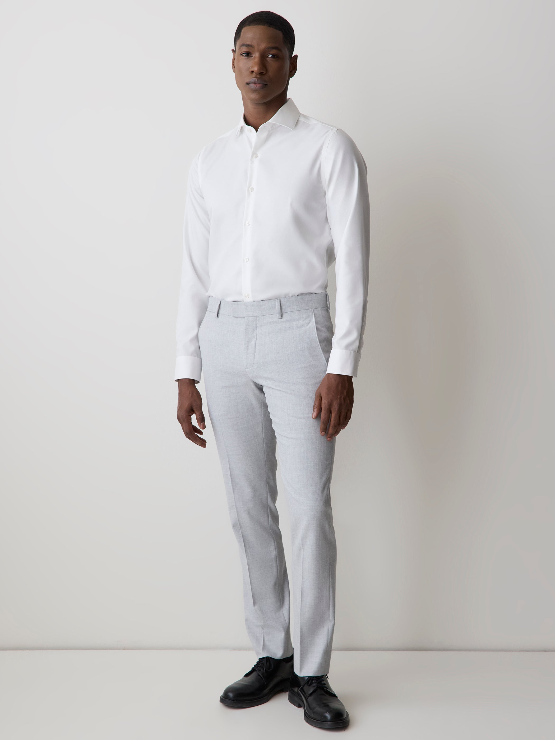 RW&CO Slim Fit White Twill Dress Shirt