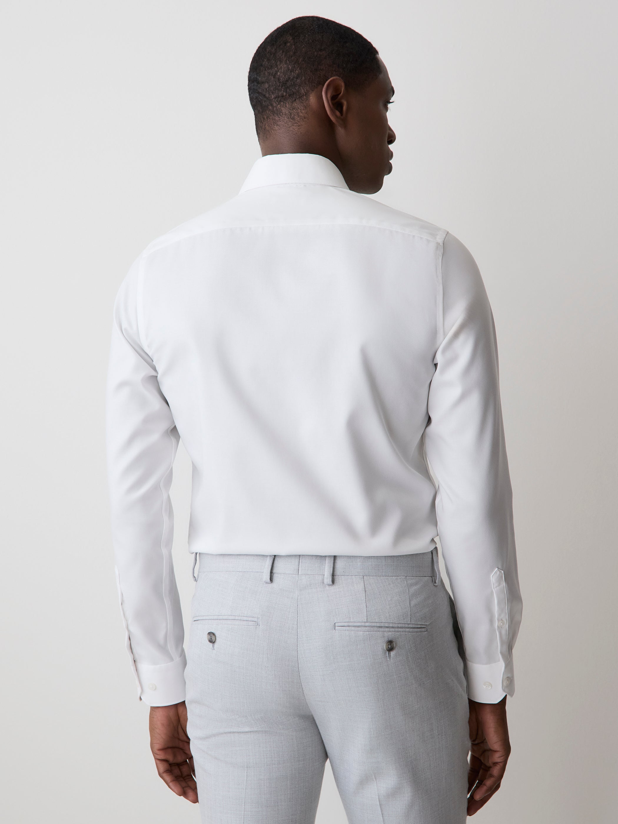 RW&CO Slim Fit White Twill Dress Shirt