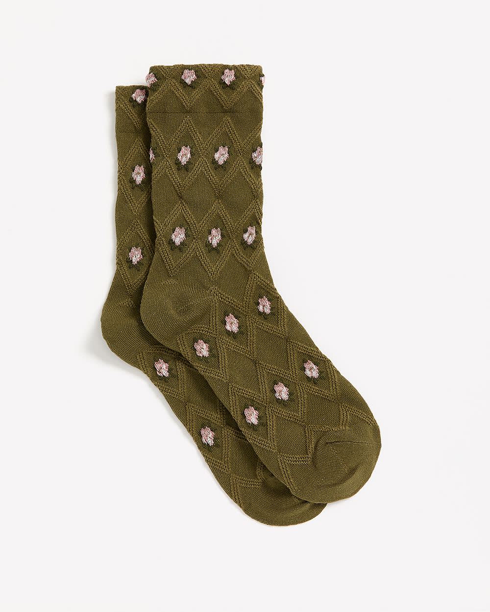 RW&CO Crew Socks with Floral Pattern