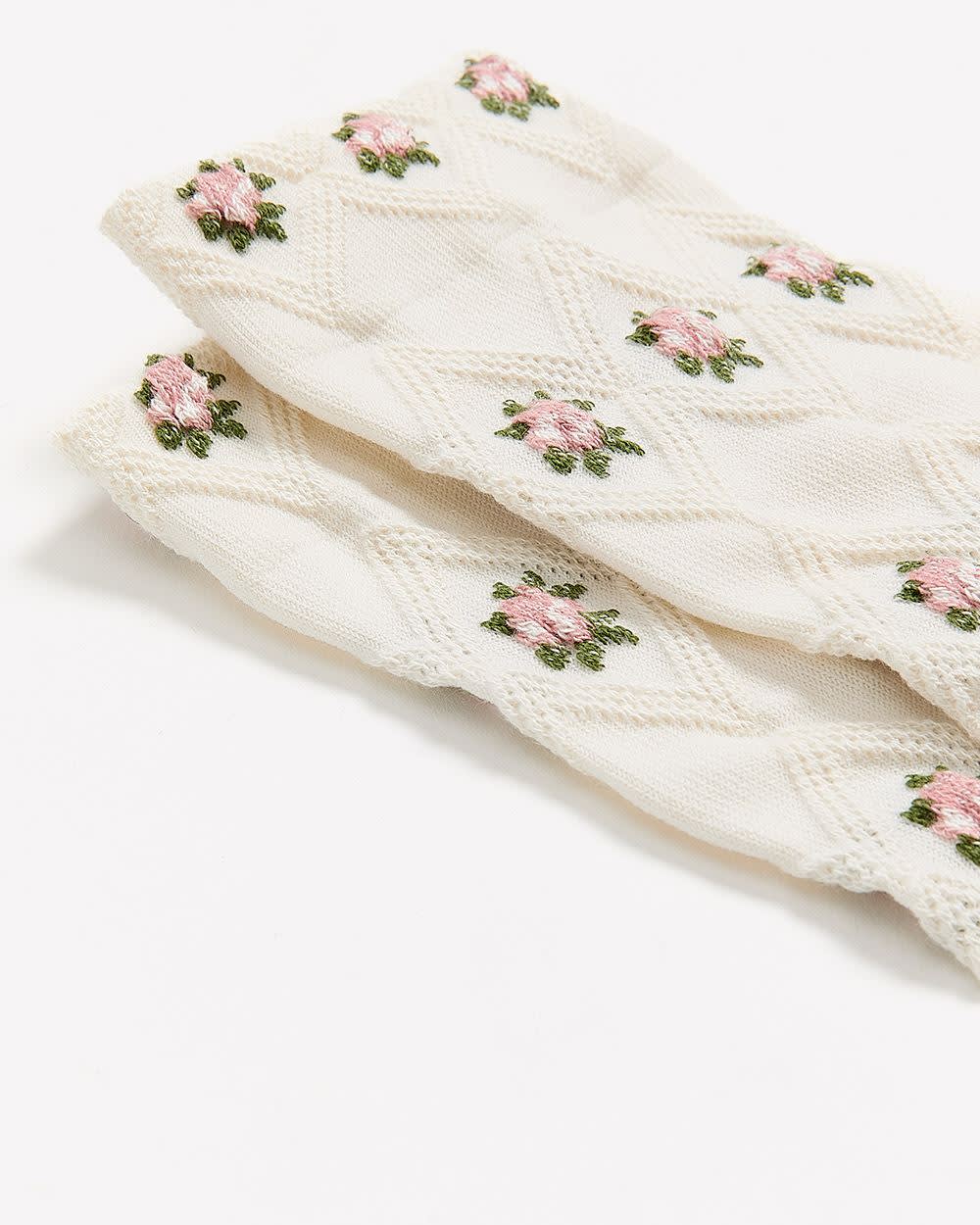 RW&CO Crew Socks with Floral Pattern