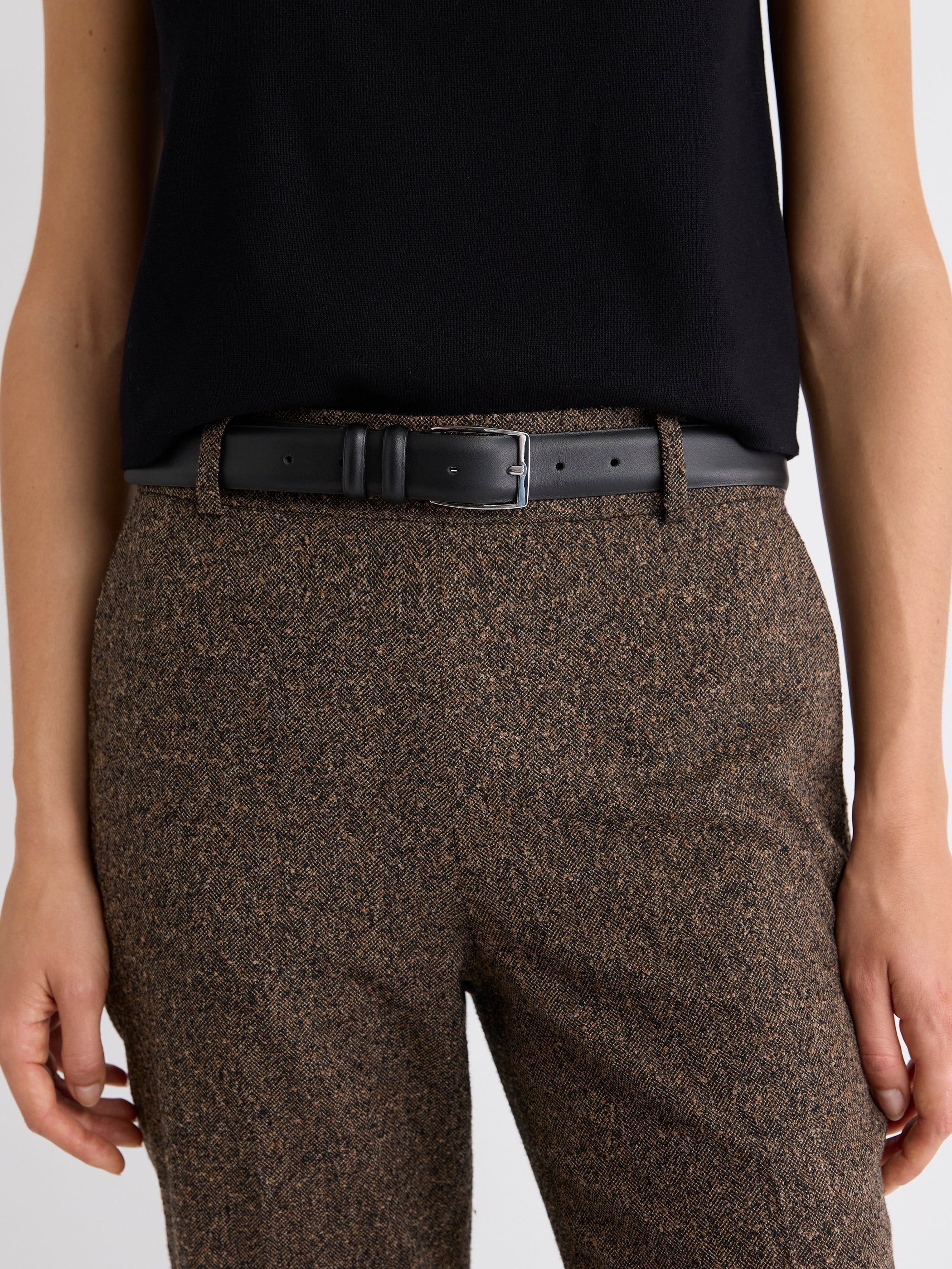 RW&CO Leather Trouser Belt with Square Buckle