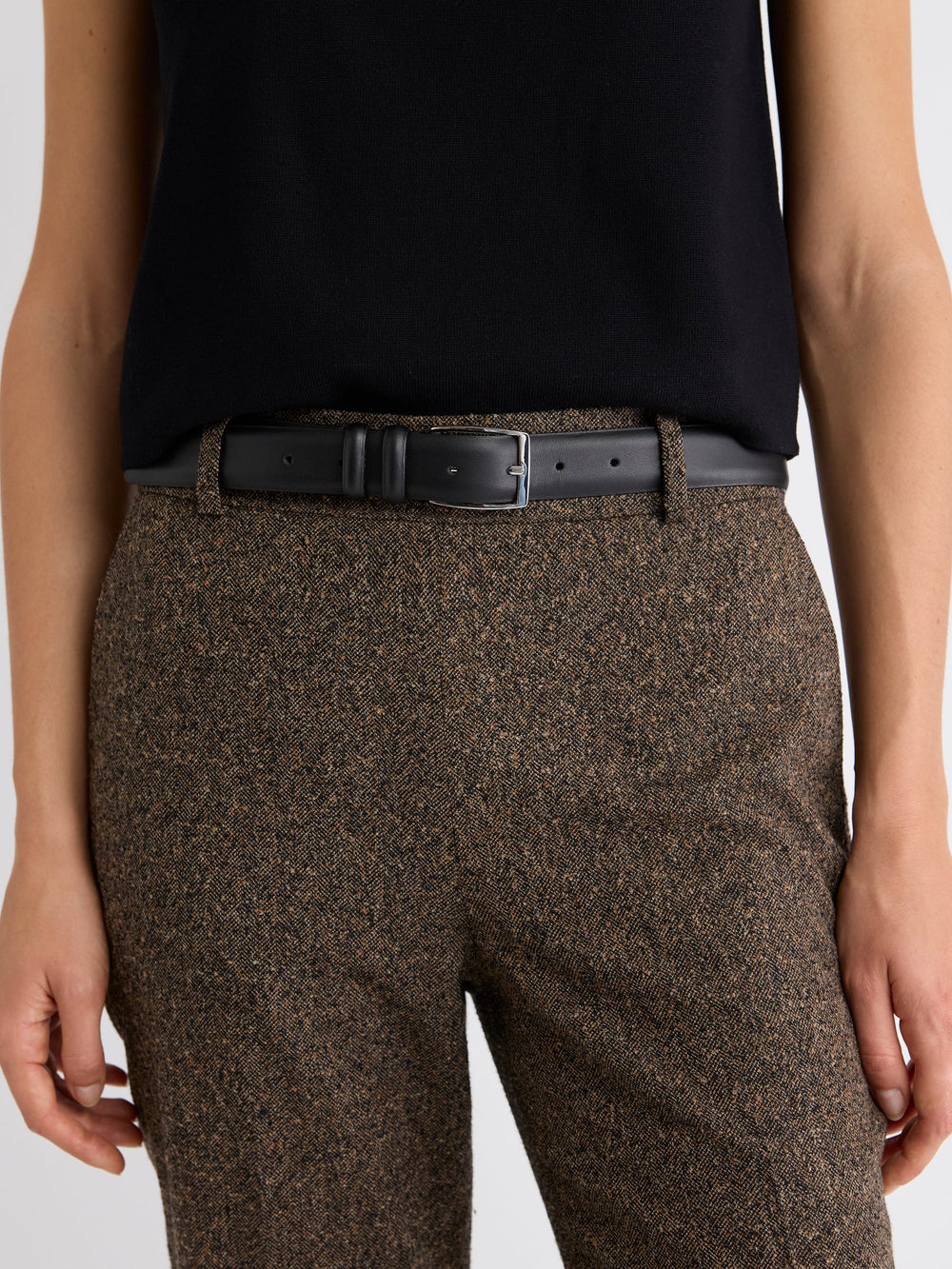 RW&CO Leather Trouser Belt with Square Buckle