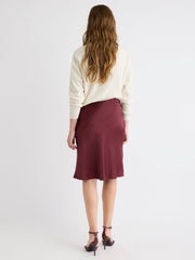 RW&CO Satin High-Rise Straight Knee-Length Skirt