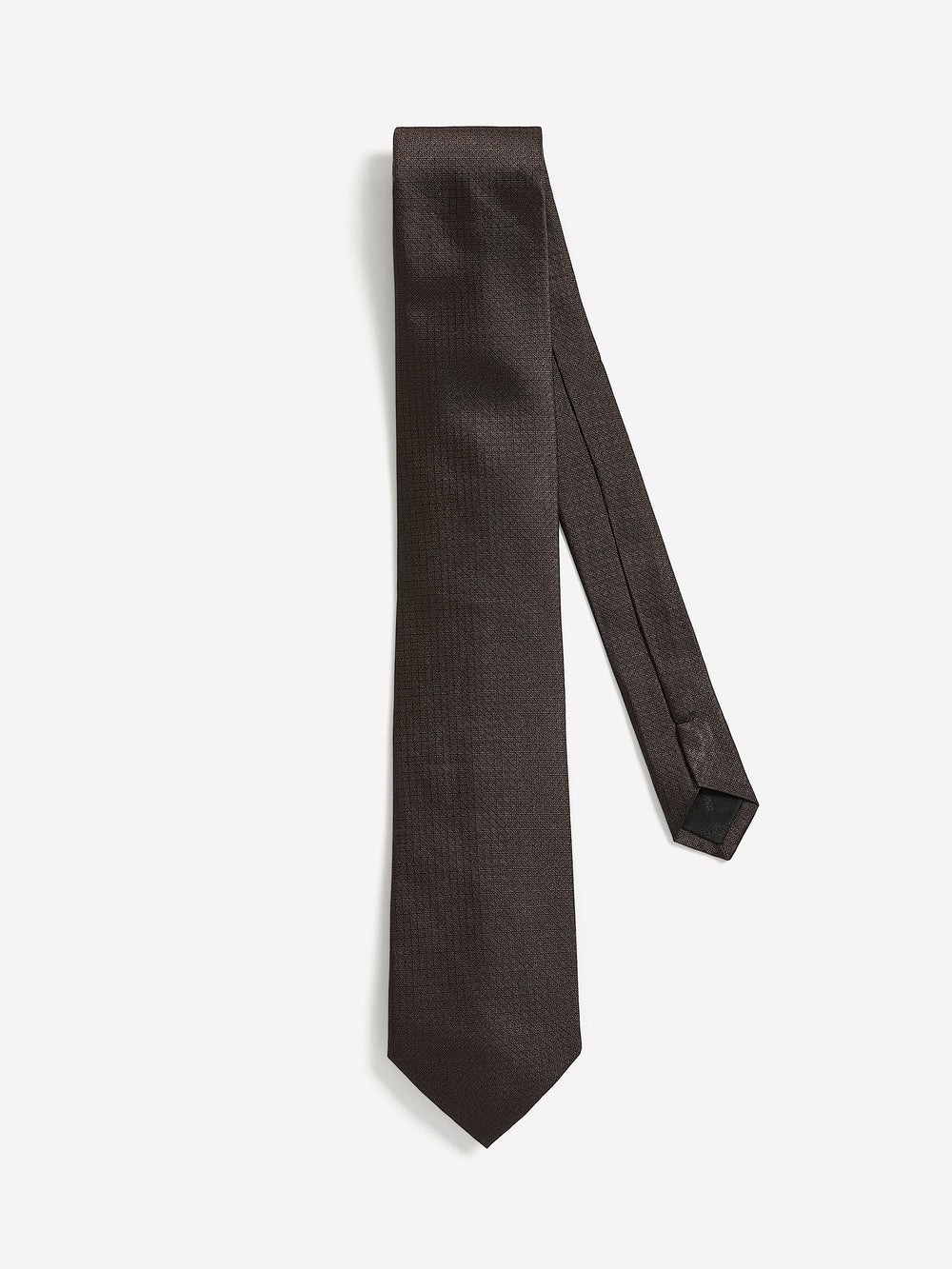 RW&CO Brown Regular Tie with Geometric Pattern