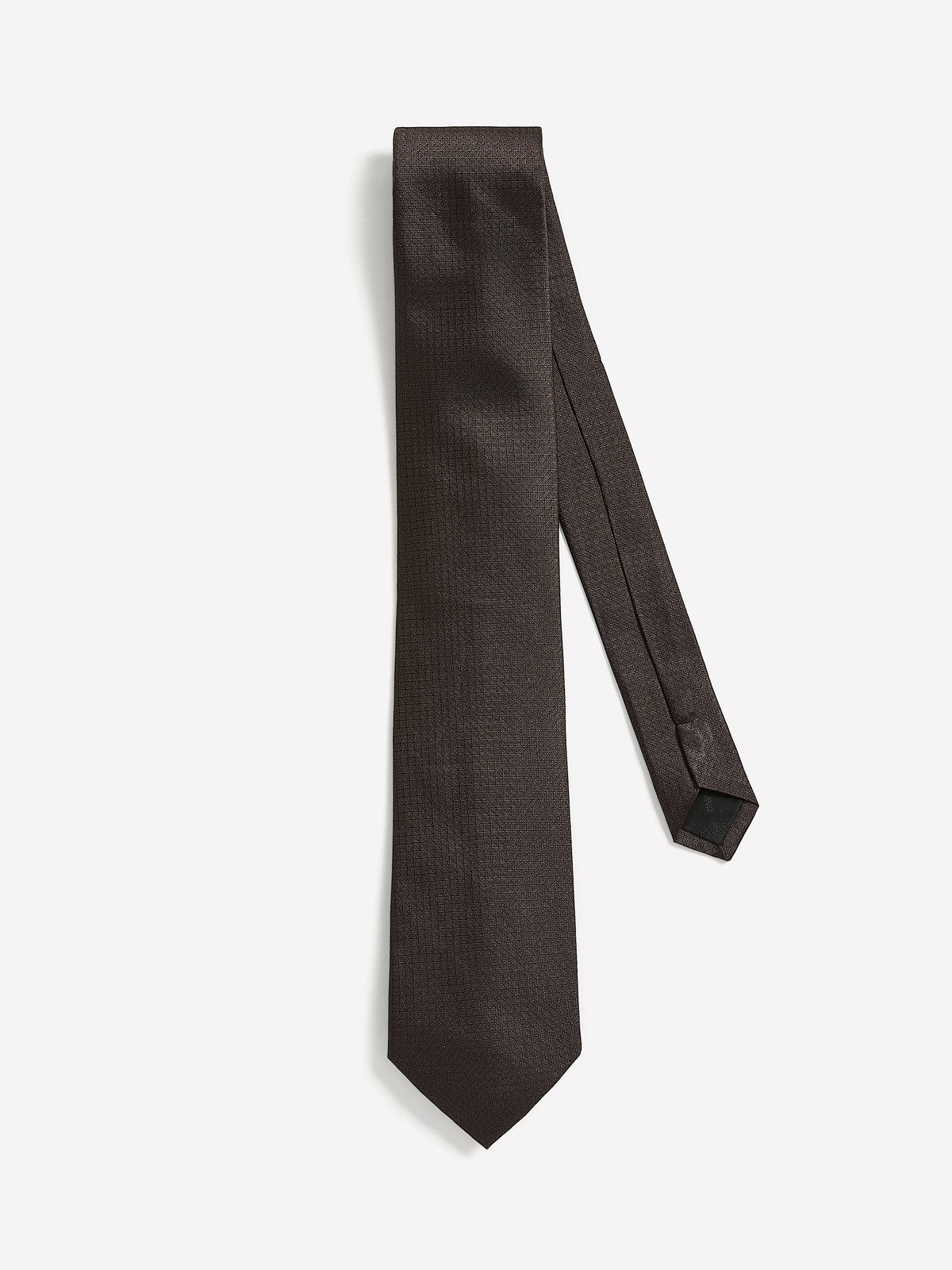 RW&CO Brown Regular Tie with Geometric Pattern