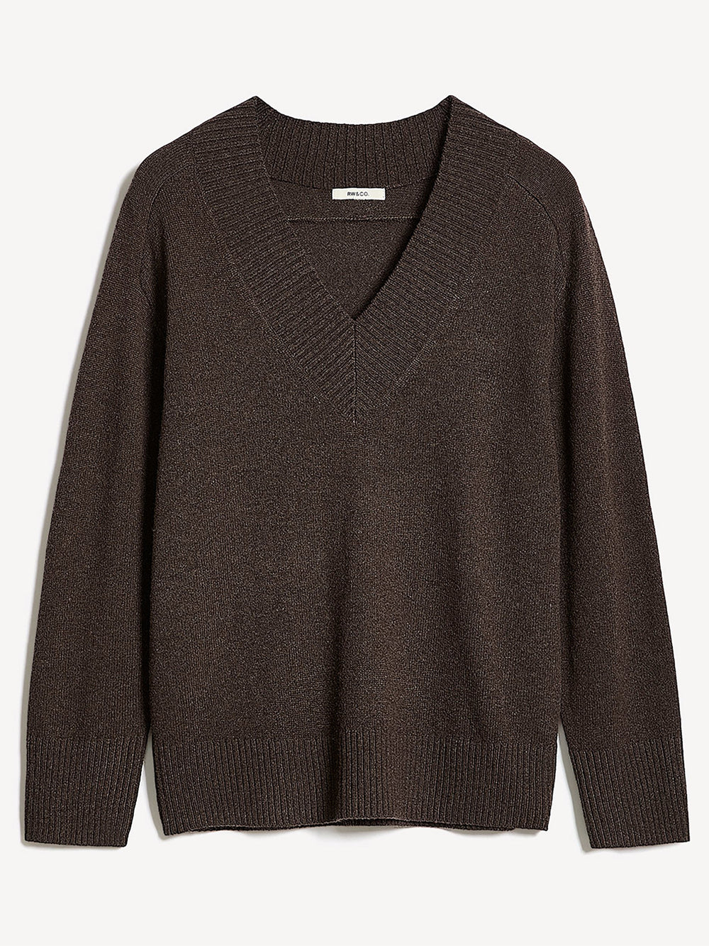 RW&CO Long-Sleeve V-Neck Merino-Blend Sweater