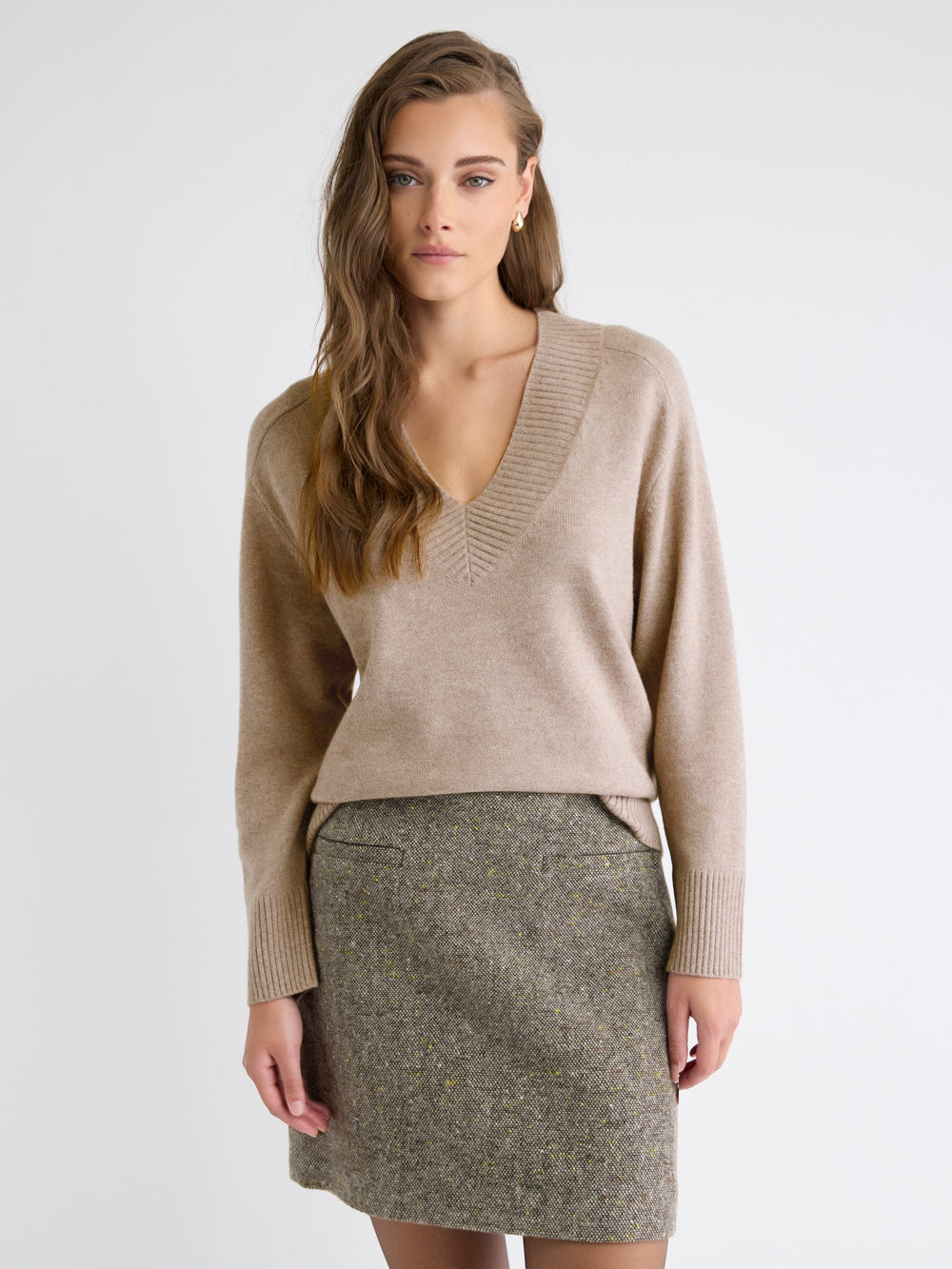 RW&CO Long-Sleeve V-Neck Merino-Blend Sweater