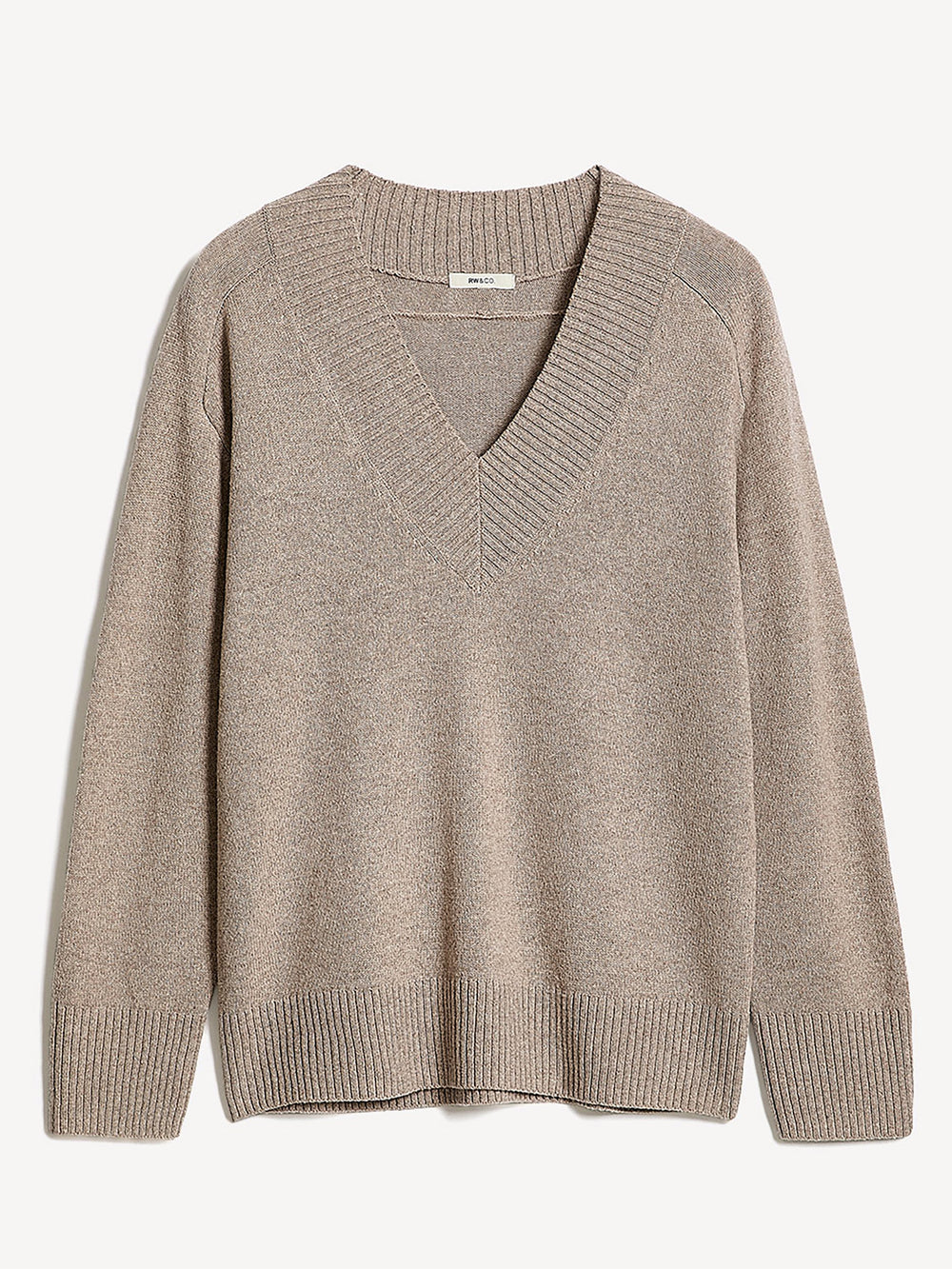 RW&CO Long-Sleeve V-Neck Merino-Blend Sweater