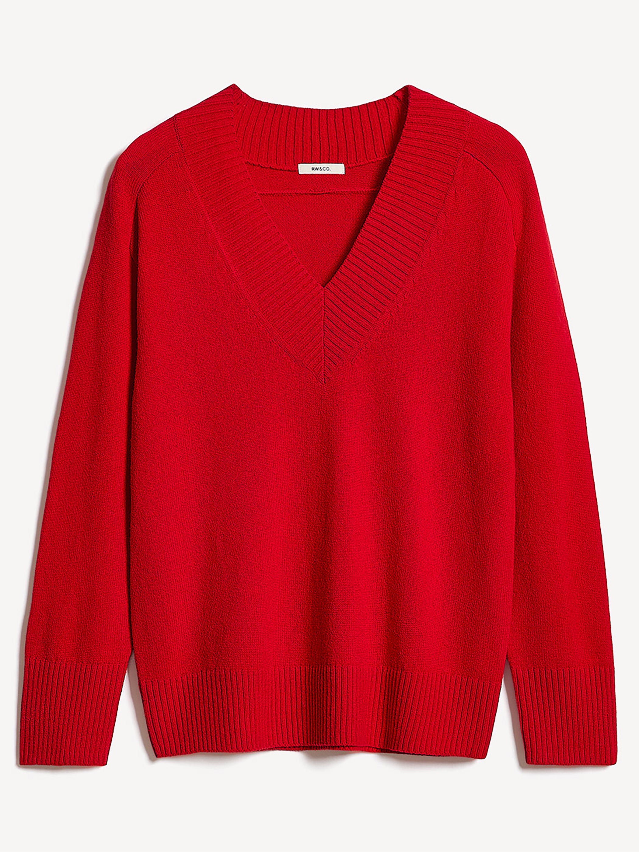 RW&CO Long-Sleeve V-Neck Merino-Blend Sweater