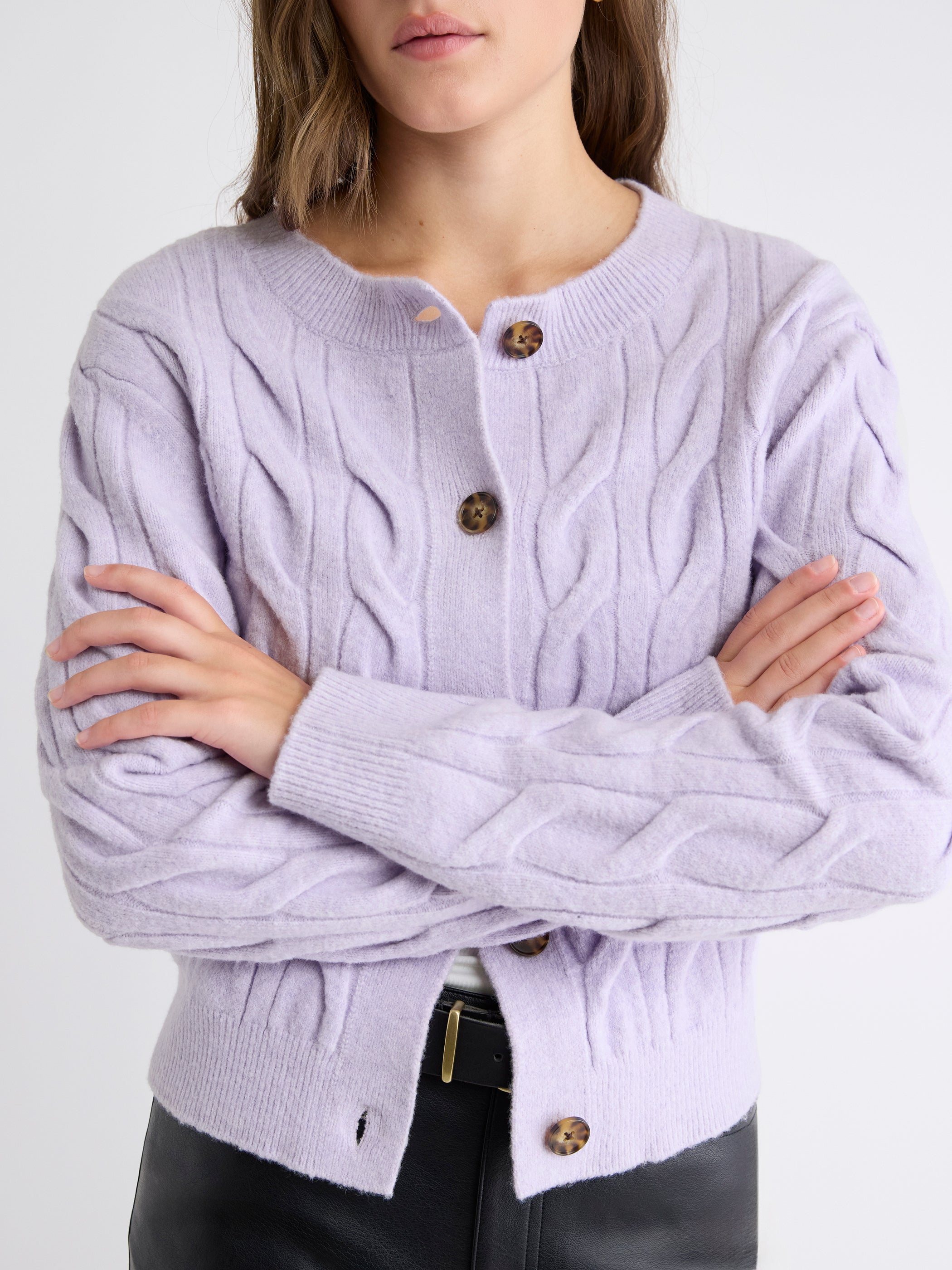 RW&CO Long-Sleeve Cable-Stitch Cardigan