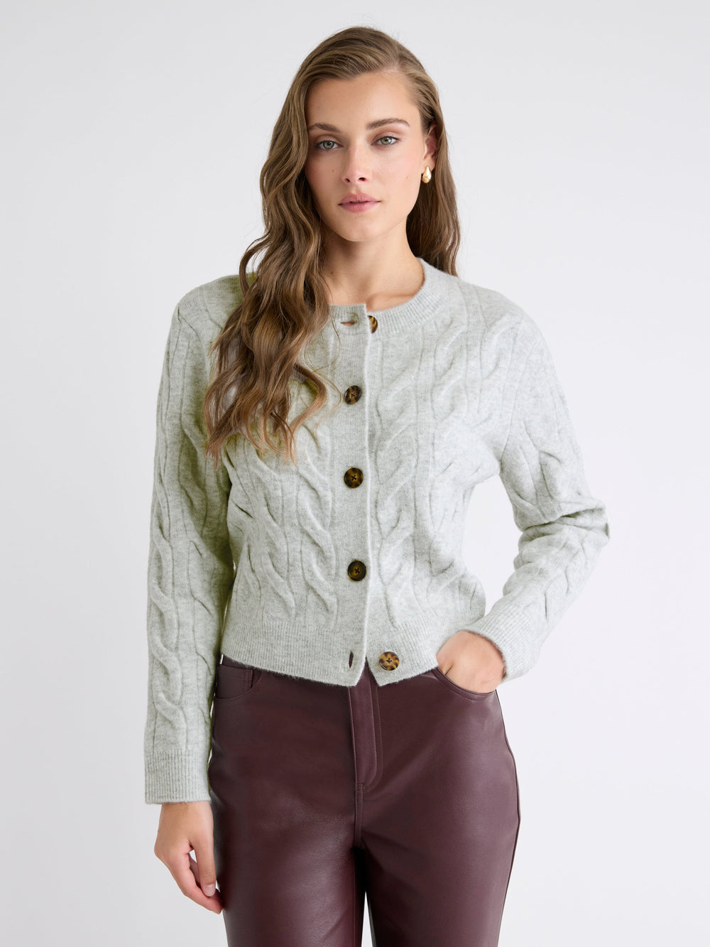 RW&CO Long-Sleeve Cable-Stitch Cardigan