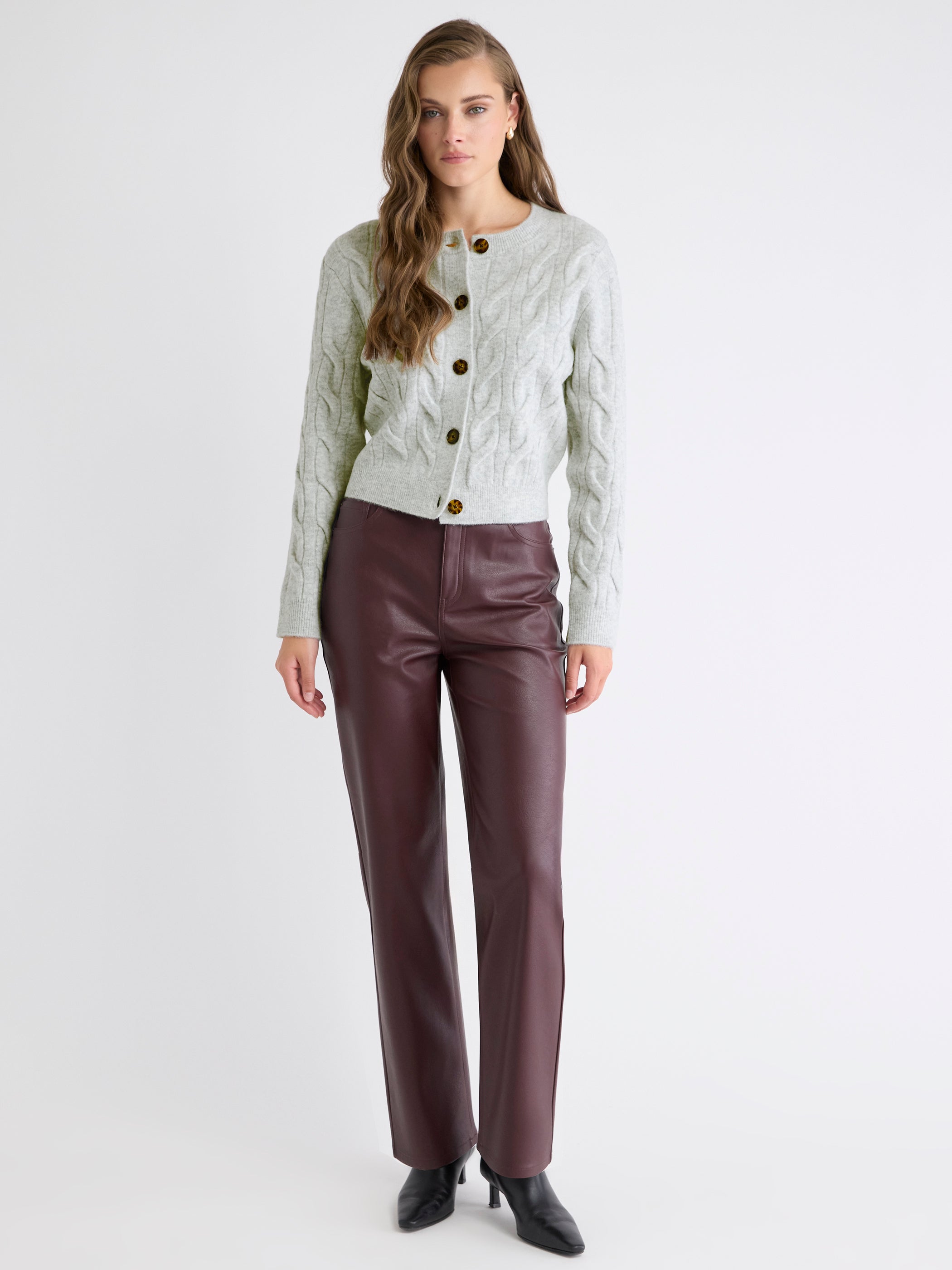 RW&CO Long-Sleeve Cable-Stitch Cardigan