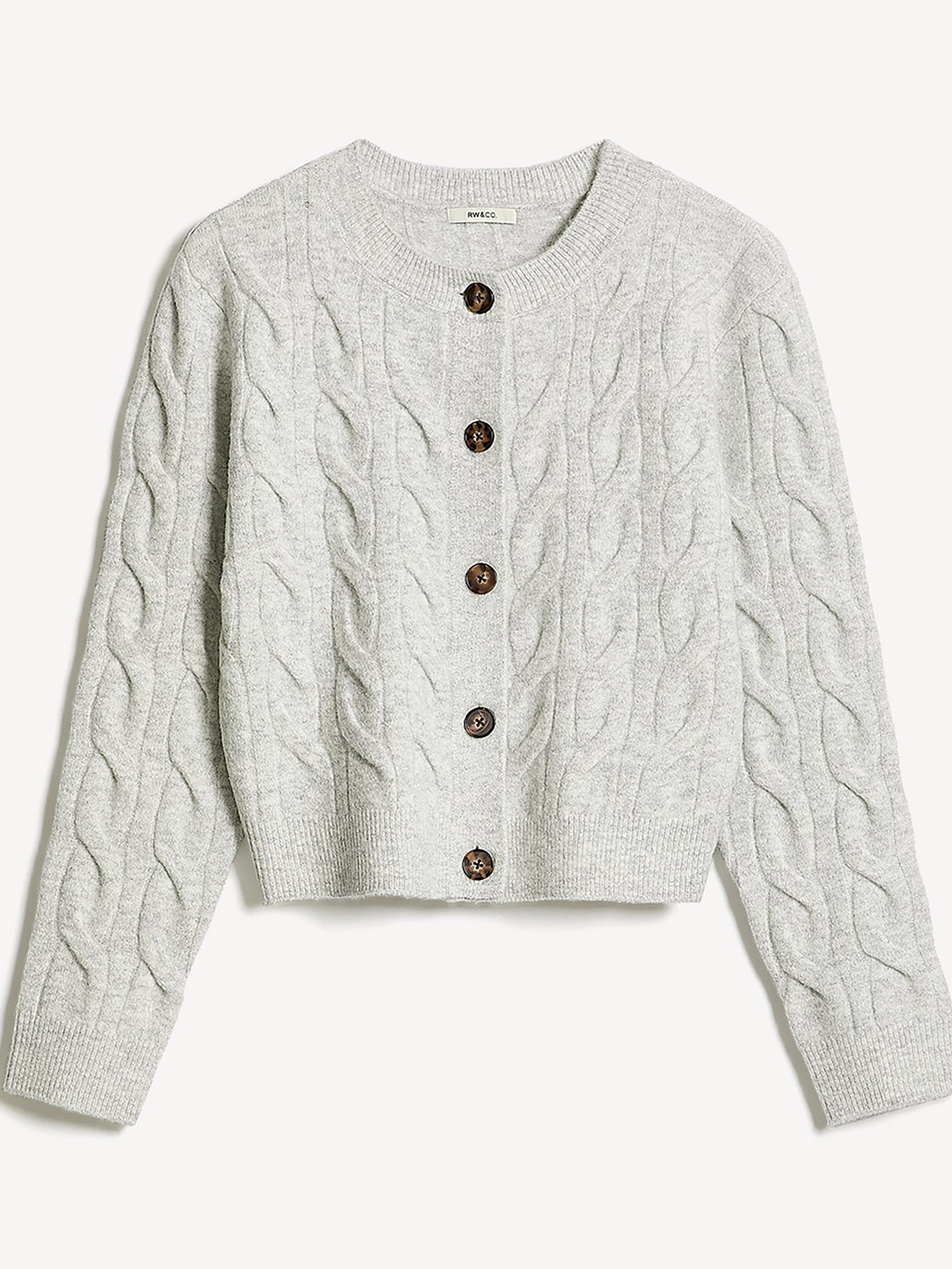 RW&CO Long-Sleeve Cable-Stitch Cardigan