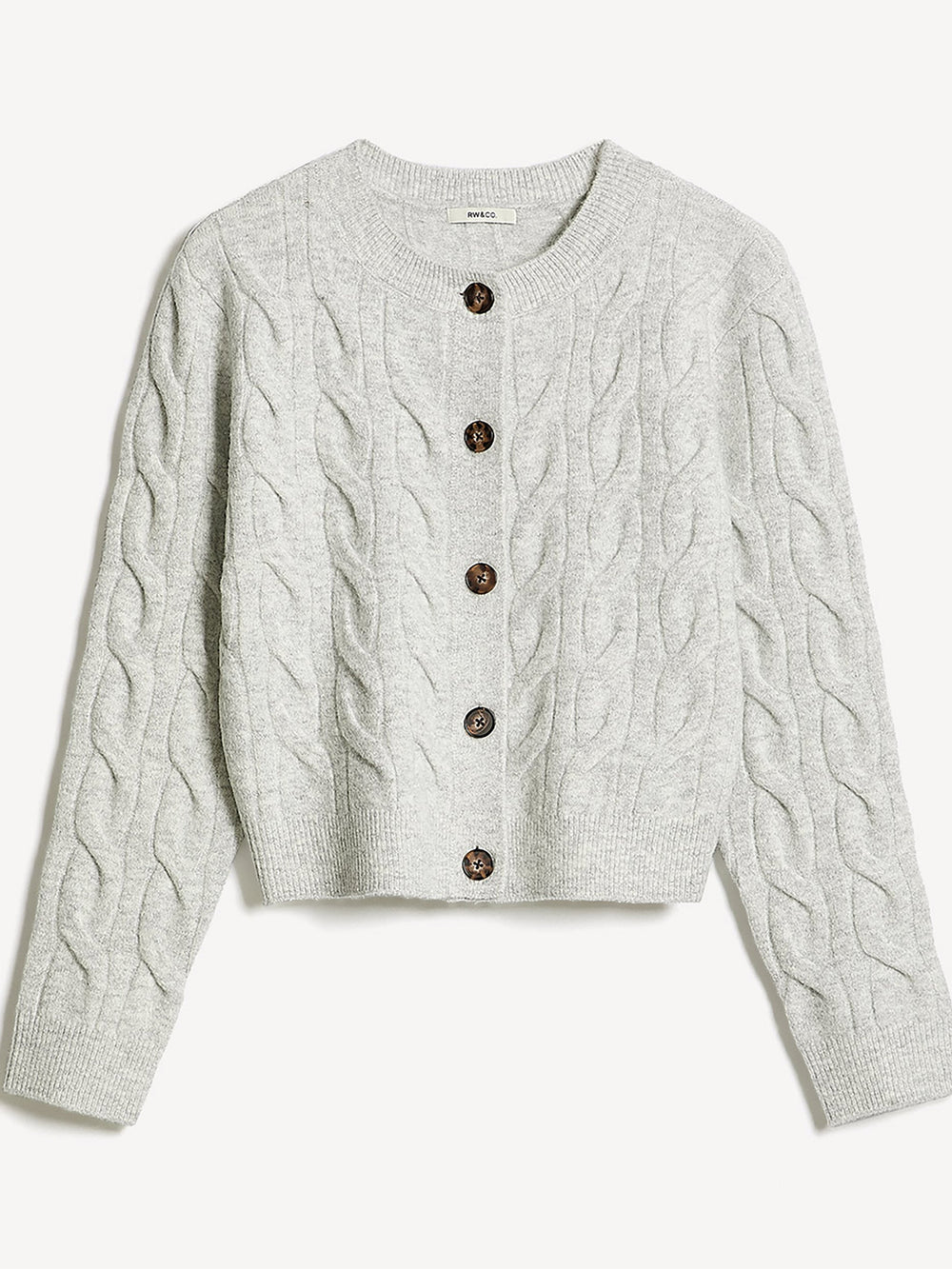 RW&CO Long-Sleeve Cable-Stitch Cardigan