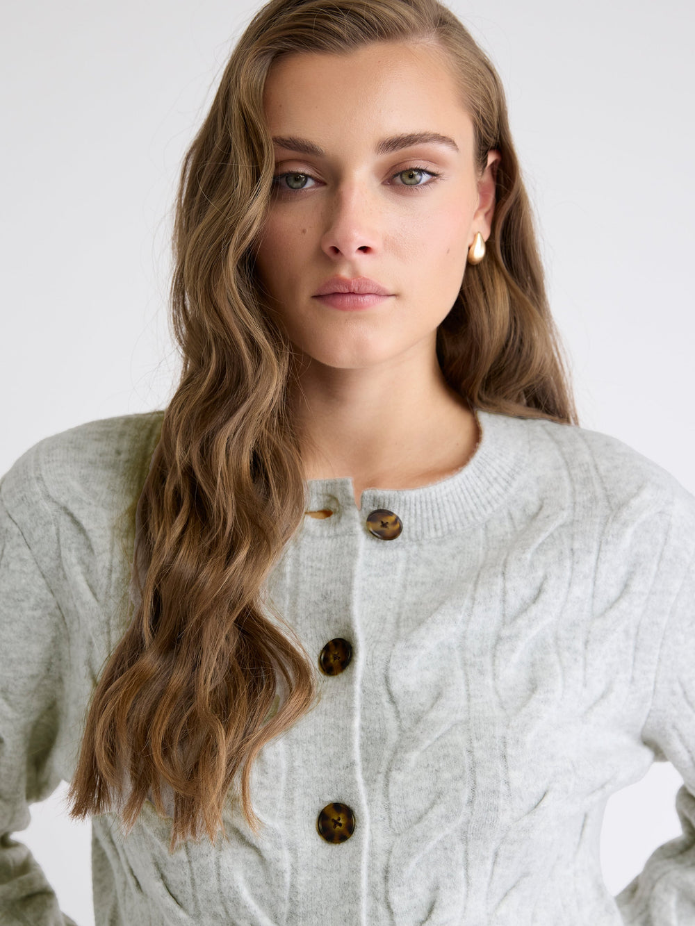 RW&CO Long-Sleeve Cable-Stitch Cardigan