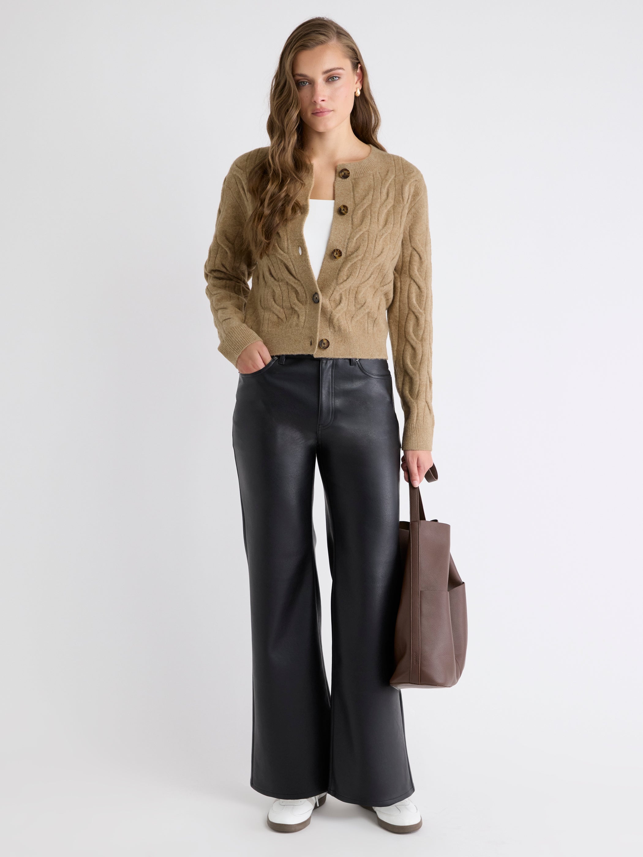 RW&CO Long-Sleeve Cable-Stitch Cardigan