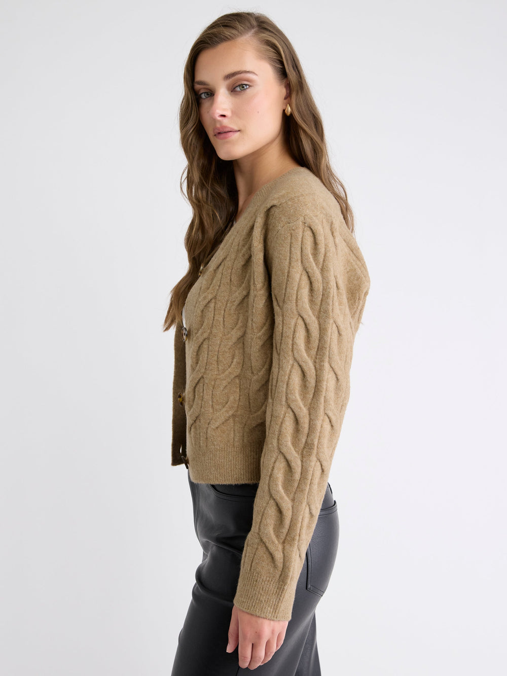 RW&CO Long-Sleeve Cable-Stitch Cardigan