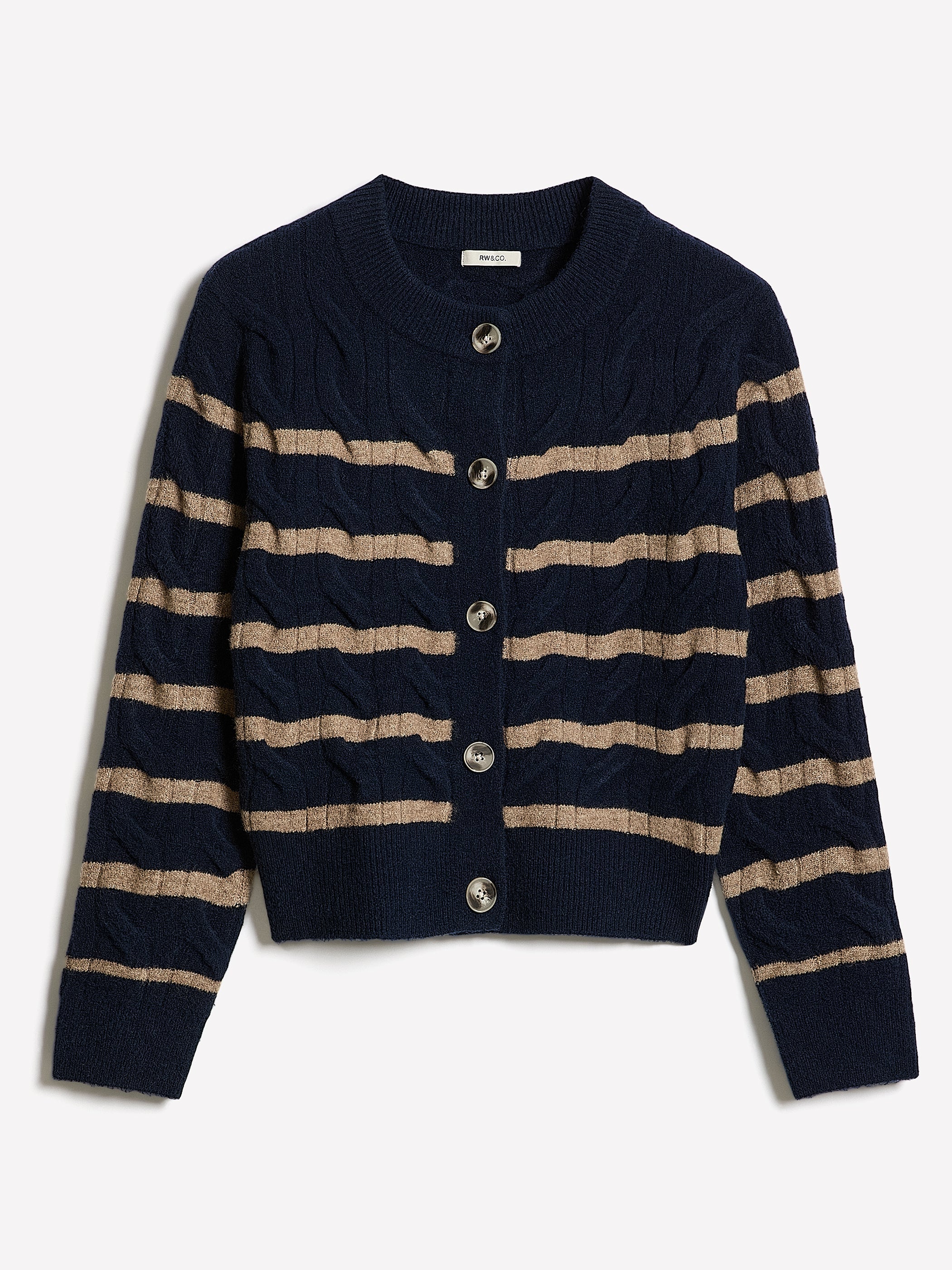 RW&CO Long-Sleeve Cable-Stitch Cardigan