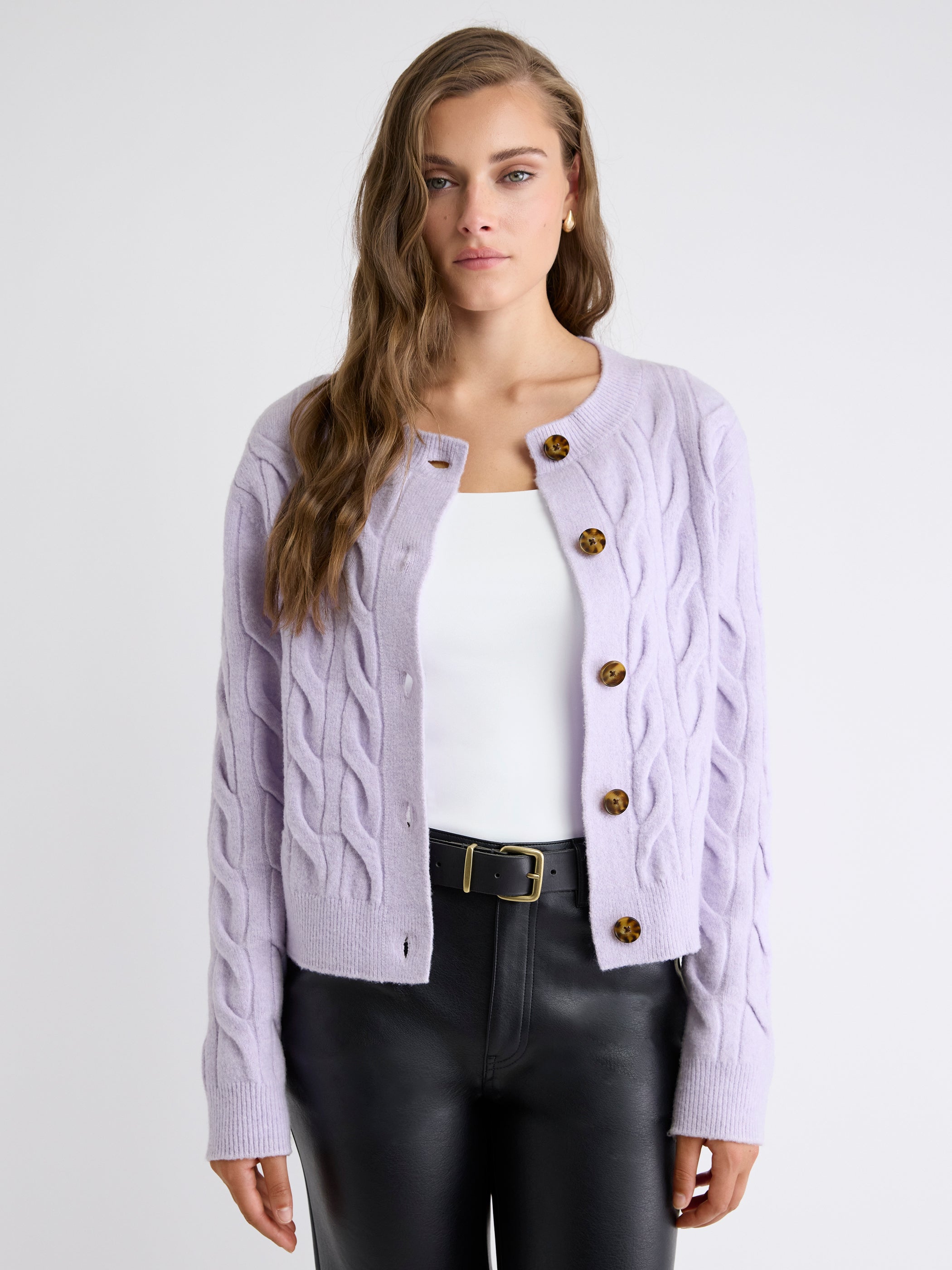 RW&CO Long-Sleeve Cable-Stitch Cardigan
