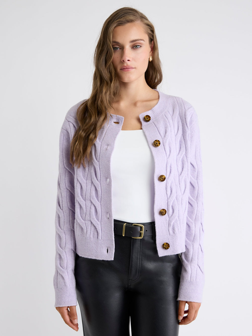 RW&CO Long-Sleeve Cable-Stitch Cardigan