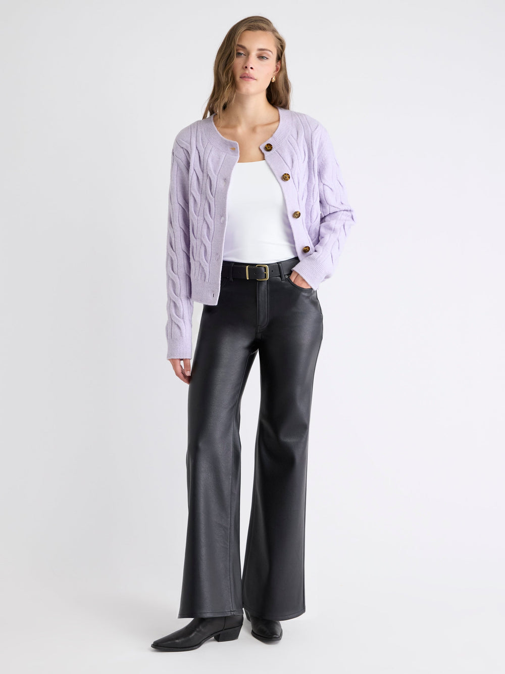 RW&CO Long-Sleeve Cable-Stitch Cardigan