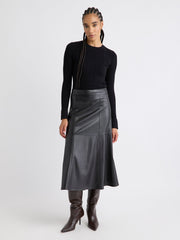 RW&CO Long-Sleeve Crew-Neck Bodycon Top with Pointelle Stitches